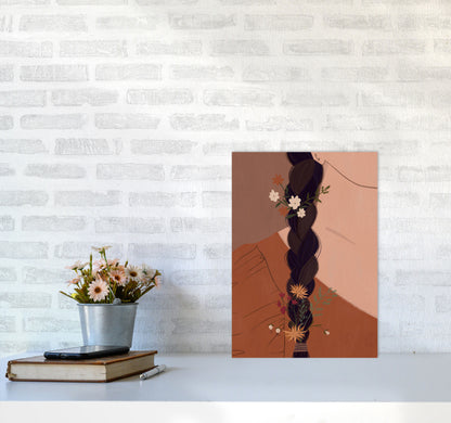 Girl Wildflower Art Print by Essentially Nomadic A3 Black Frame