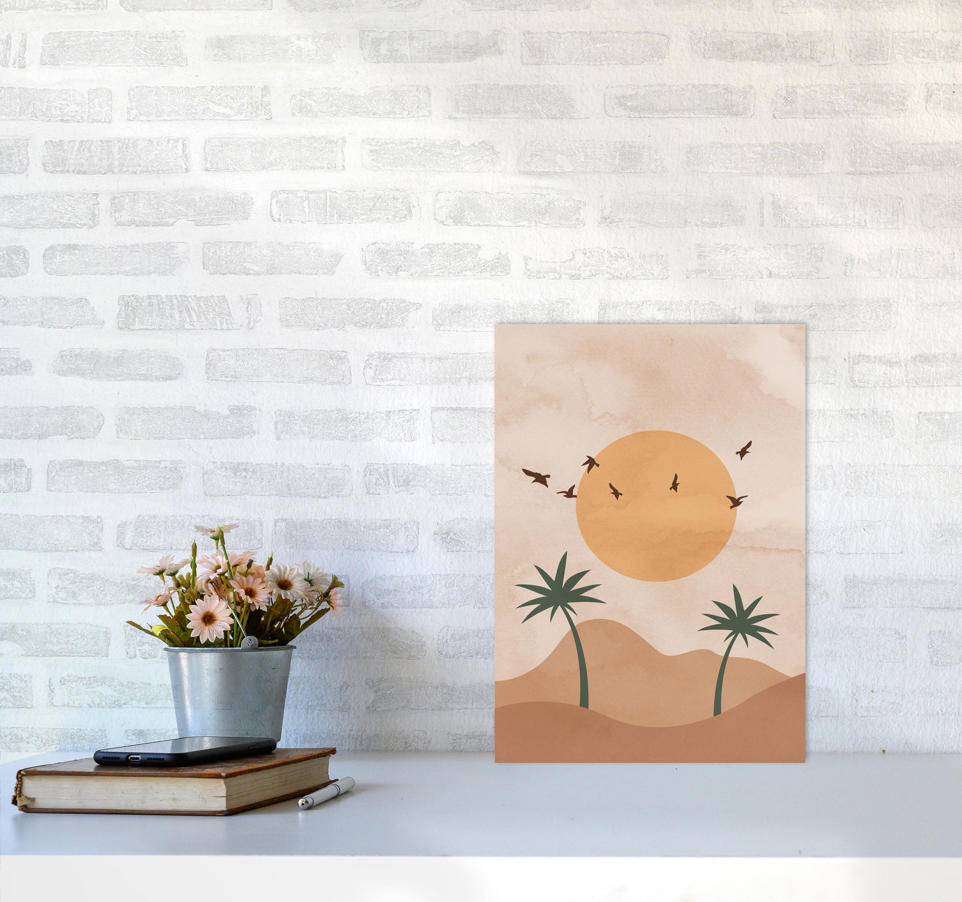 Desert Palm Art Print by Essentially Nomadic A3 Black Frame
