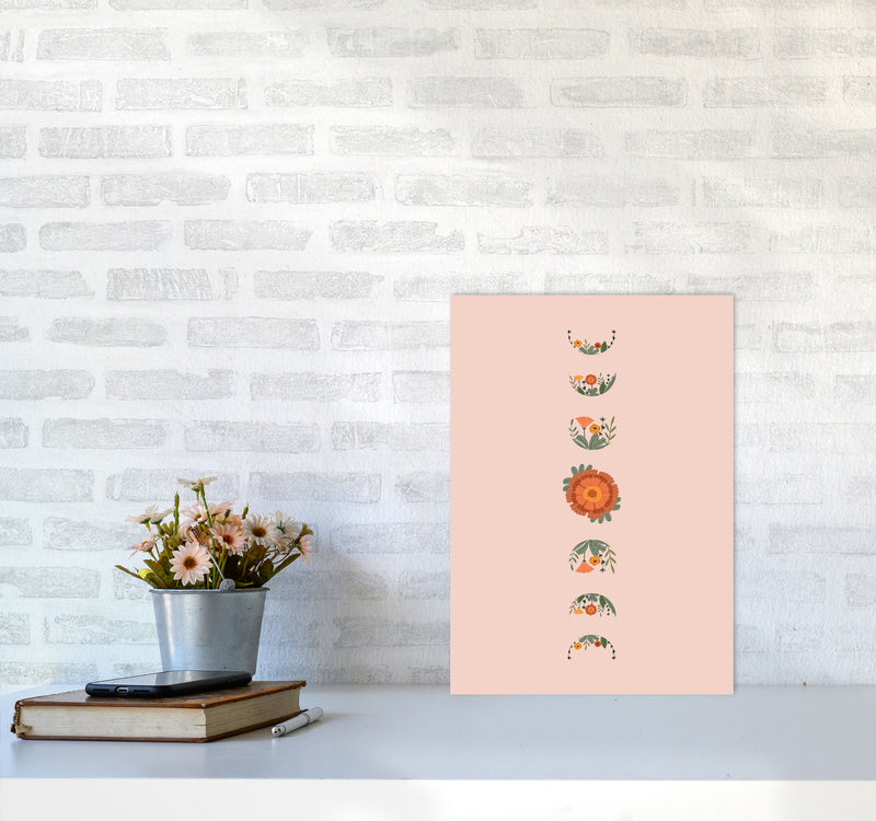 Moon Phases Floral Art Print by Essentially Nomadic A3 Black Frame