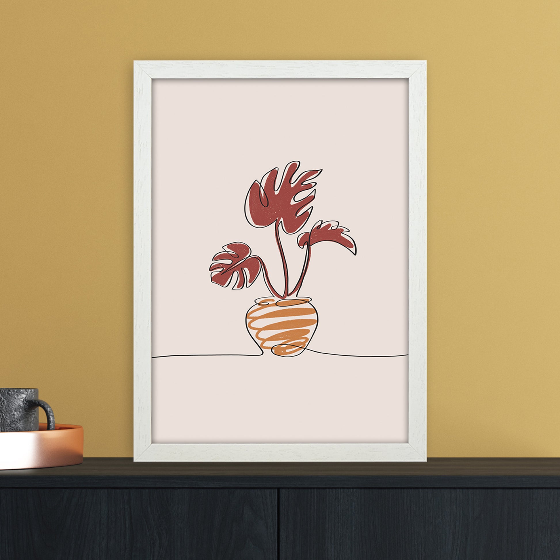 Monstera Art Print by Essentially Nomadic A3 Oak Frame