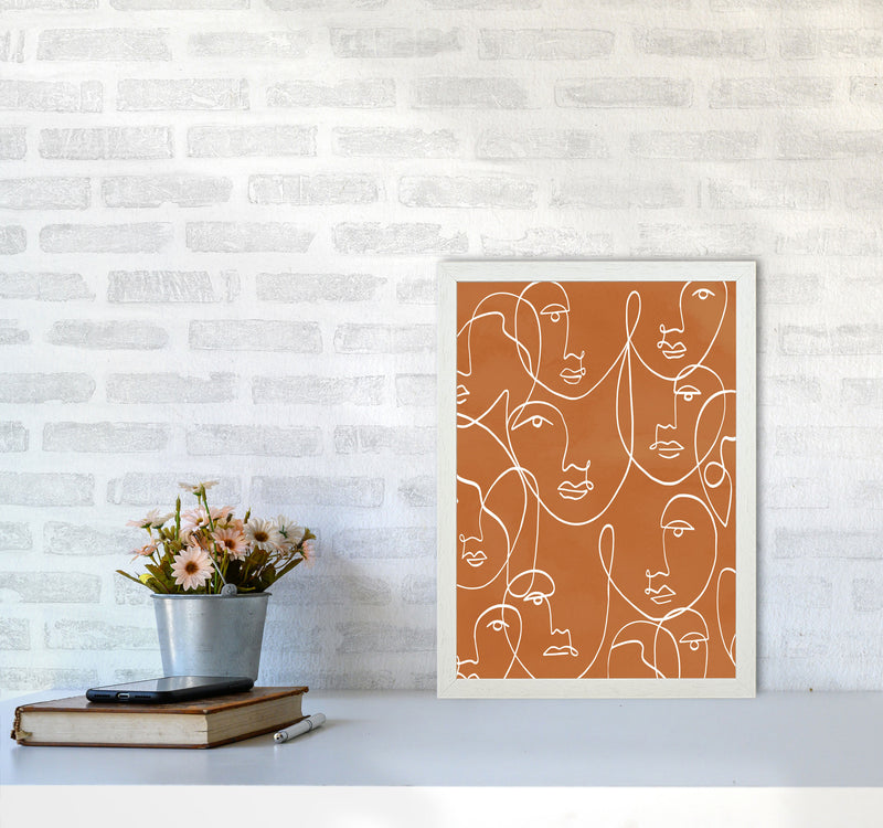 Face Line Art Art Print by Essentially Nomadic A3 Oak Frame