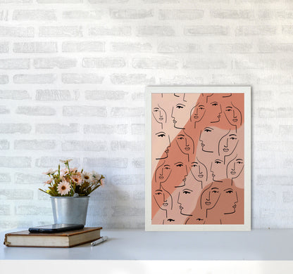 Faces Art Print by Essentially Nomadic A3 Oak Frame