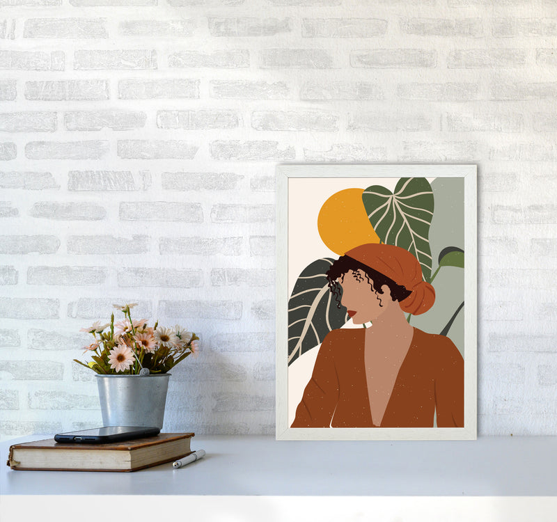 Girl Boho Art Print by Essentially Nomadic A3 Oak Frame