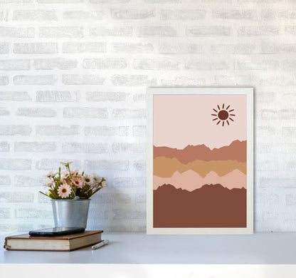 Mountain Sun Art Print by Essentially Nomadic A3 Oak Frame