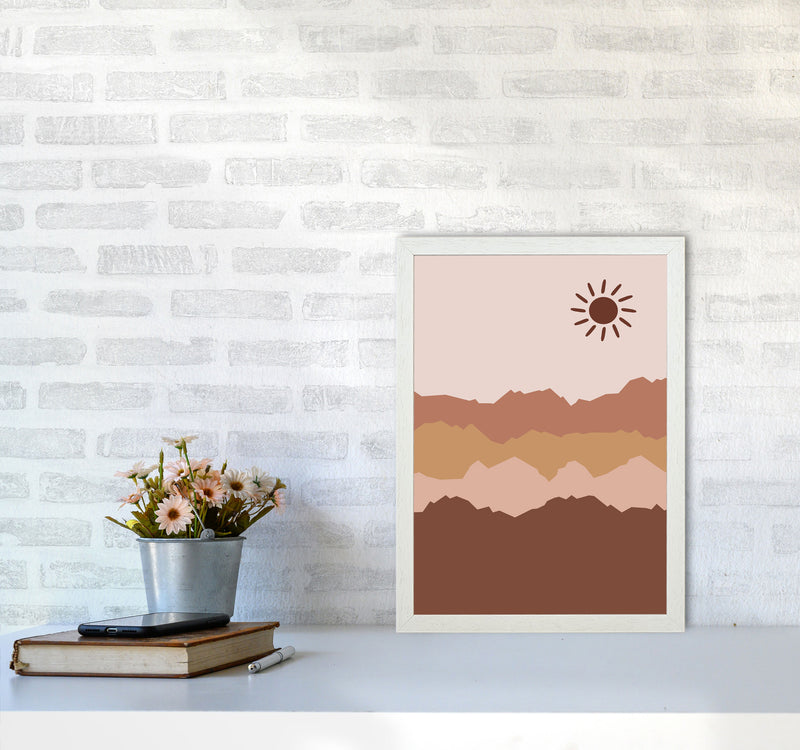 Mountain Sun Art Print by Essentially Nomadic A3 Oak Frame