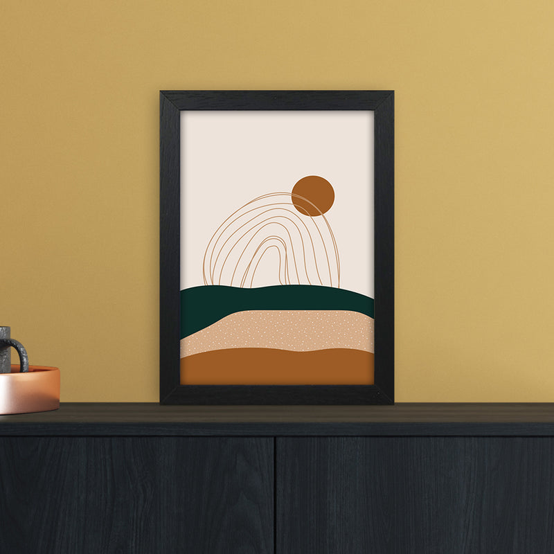 Abstract Rainbow Landscape Art Print by Essentially Nomadic A4 White Frame