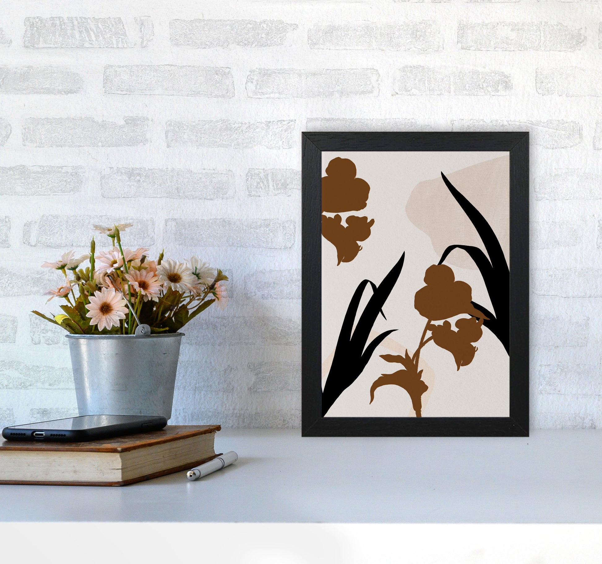 Abstract Leaf 3 Art Print by Essentially Nomadic A4 White Frame