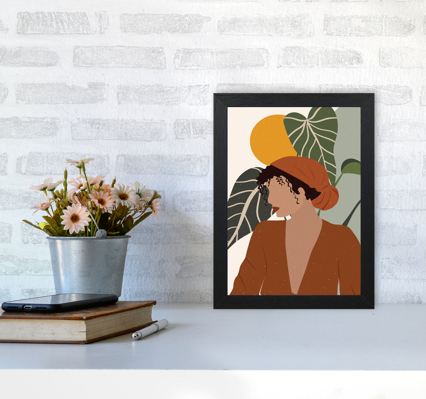 Girl Boho Art Print by Essentially Nomadic A4 White Frame