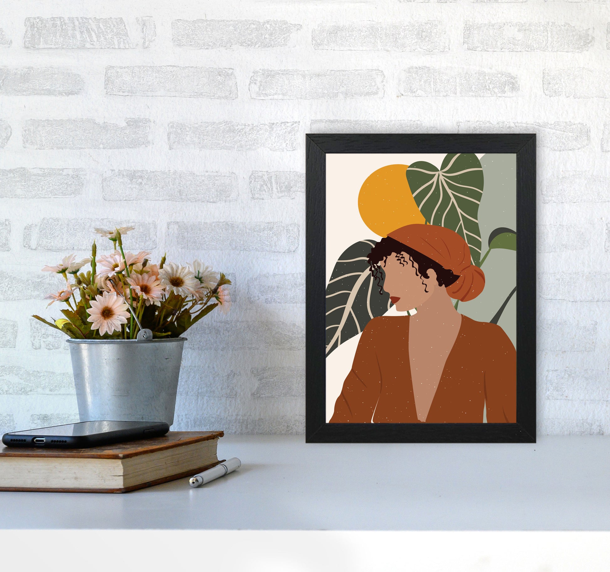 Girl Boho Art Print by Essentially Nomadic A4 White Frame
