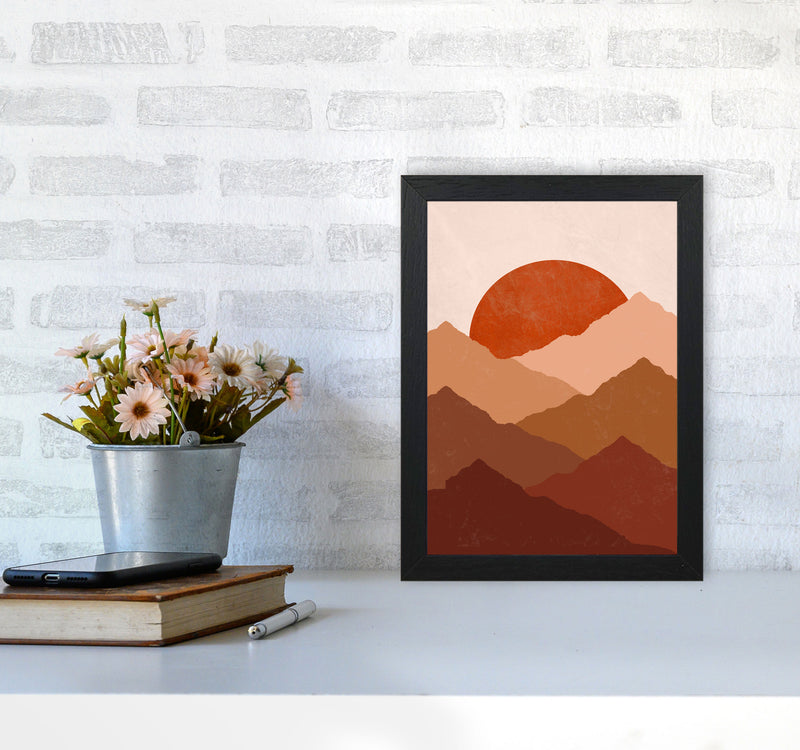 Mountain Sunset Art Print by Essentially Nomadic A4 White Frame