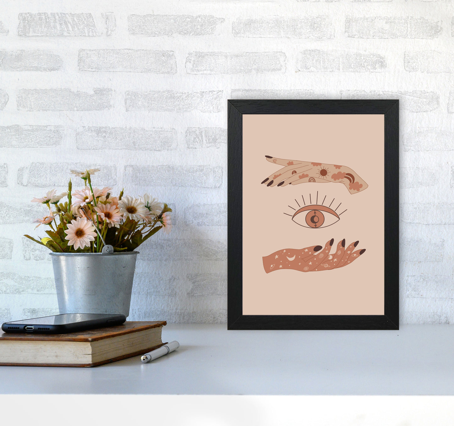 Mystical Celestial Eye Art Print by Essentially Nomadic A4 White Frame
