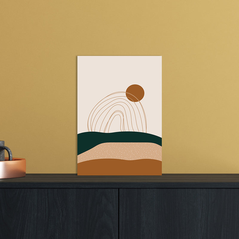 Abstract Rainbow Landscape Art Print by Essentially Nomadic A4 Black Frame