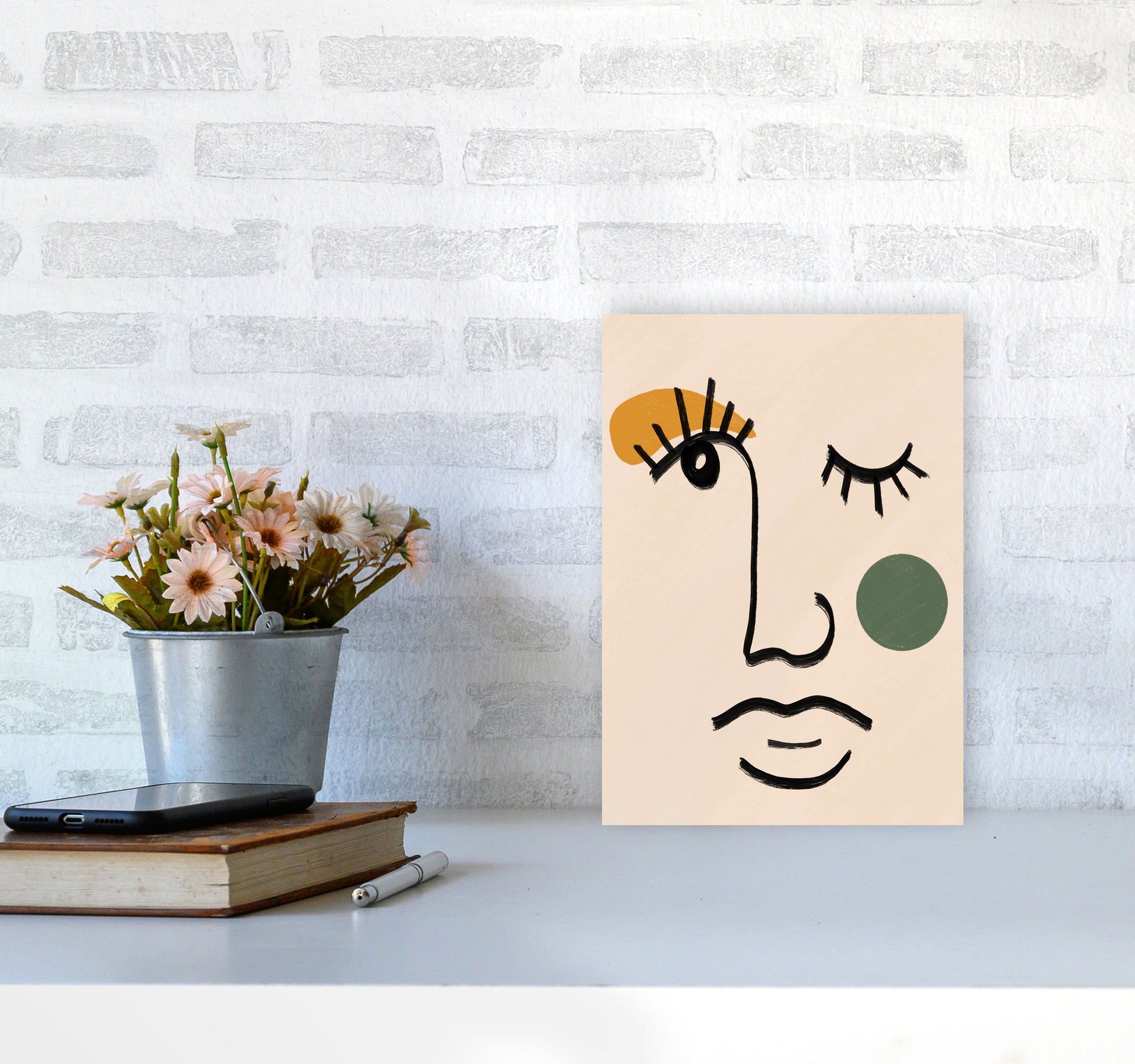 Absract 3 Face Line Art Art Print by Essentially Nomadic A4 Black Frame