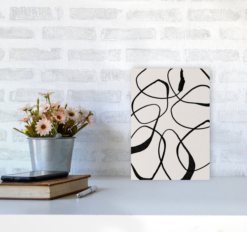 Abstract Scribble Art Print by Essentially Nomadic A4 Black Frame