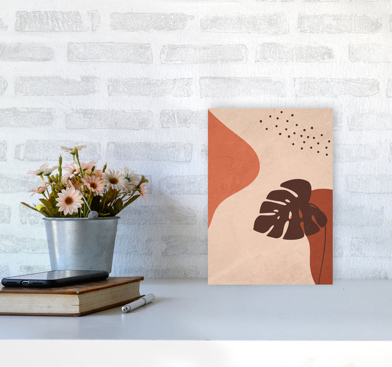 Abstract Art Monstera Art Print by Essentially Nomadic A4 Black Frame