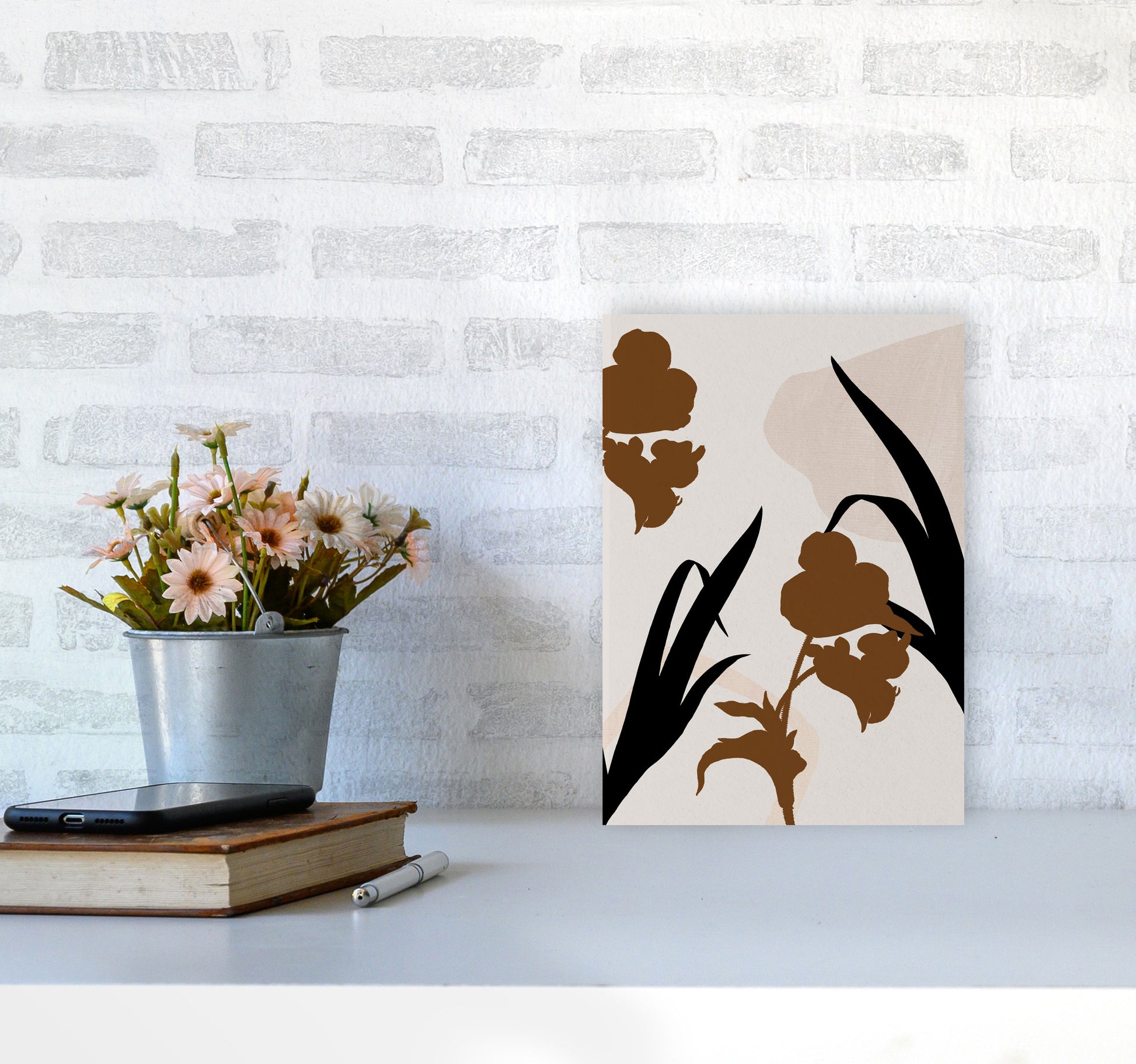 Abstract Leaf 3 Art Print by Essentially Nomadic A4 Black Frame