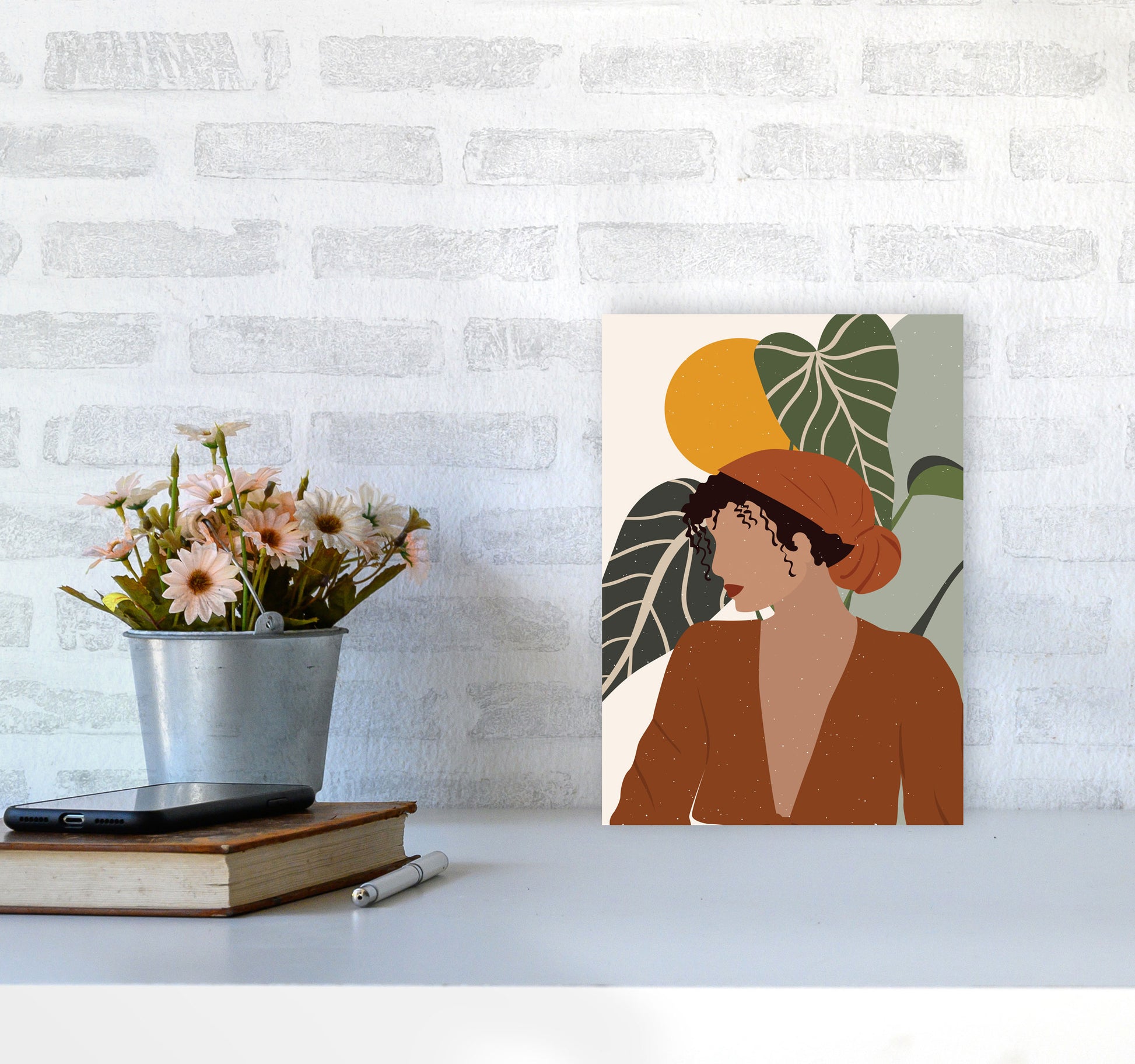 Girl Boho Art Print by Essentially Nomadic A4 Black Frame