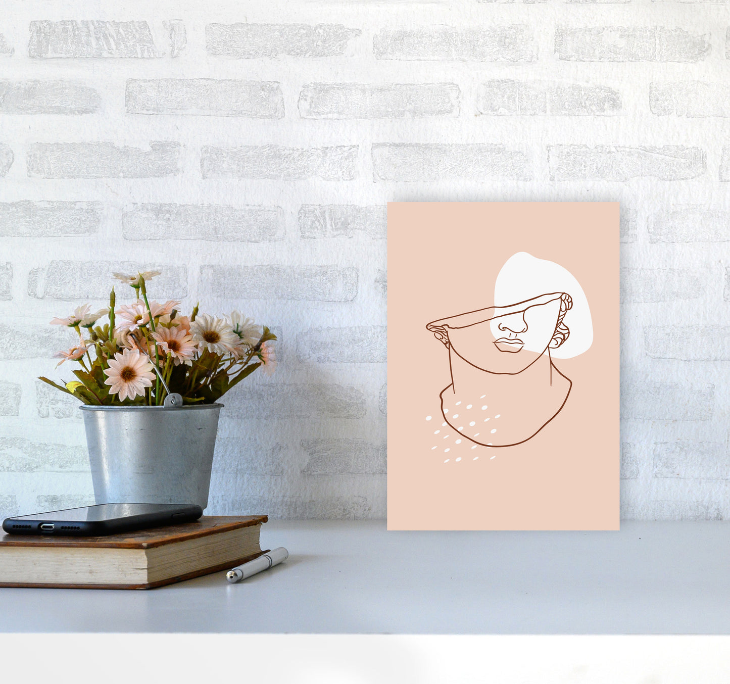 Greek Head Art Print by Essentially Nomadic A4 Black Frame