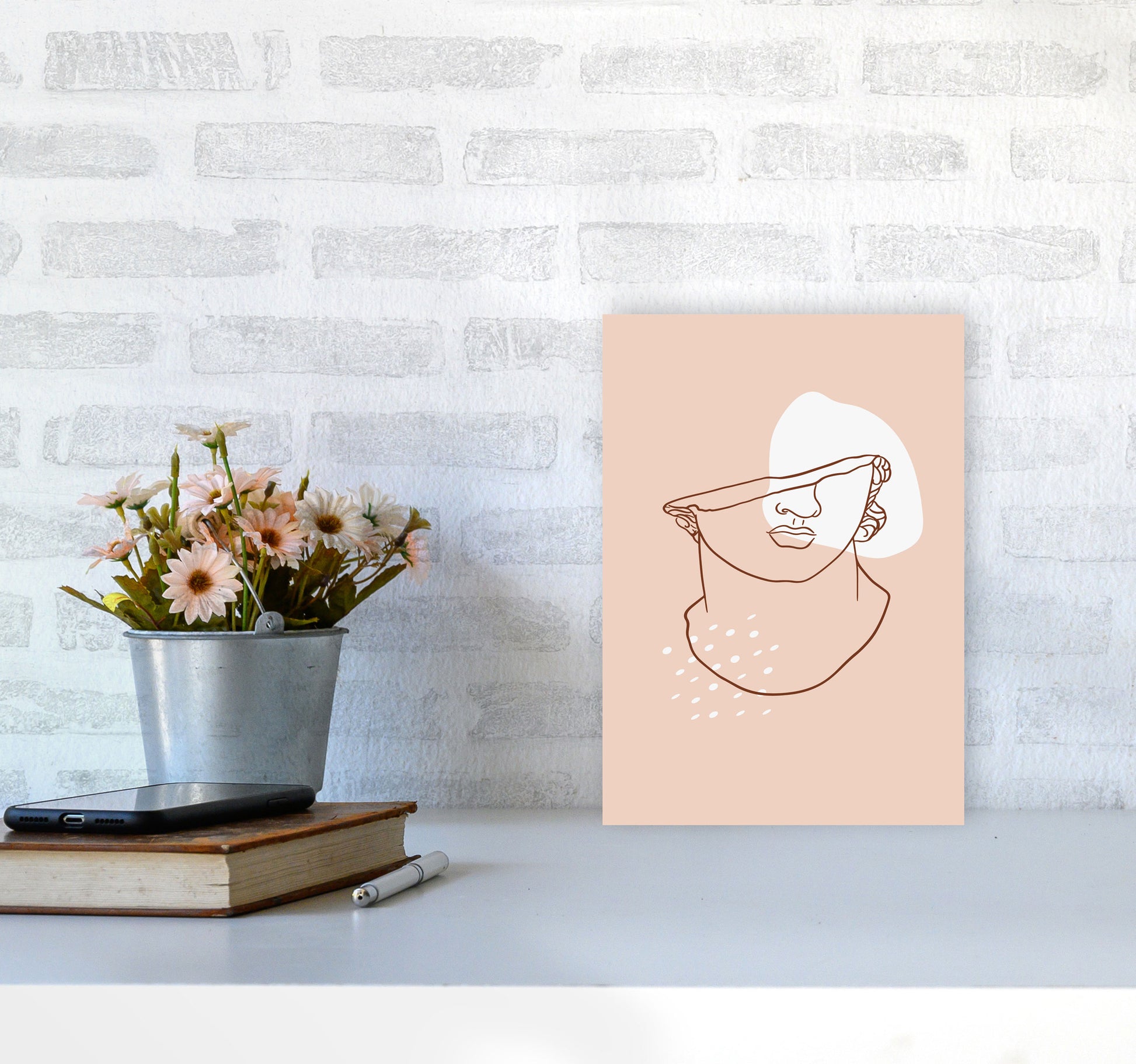 Greek Head Art Print by Essentially Nomadic A4 Black Frame