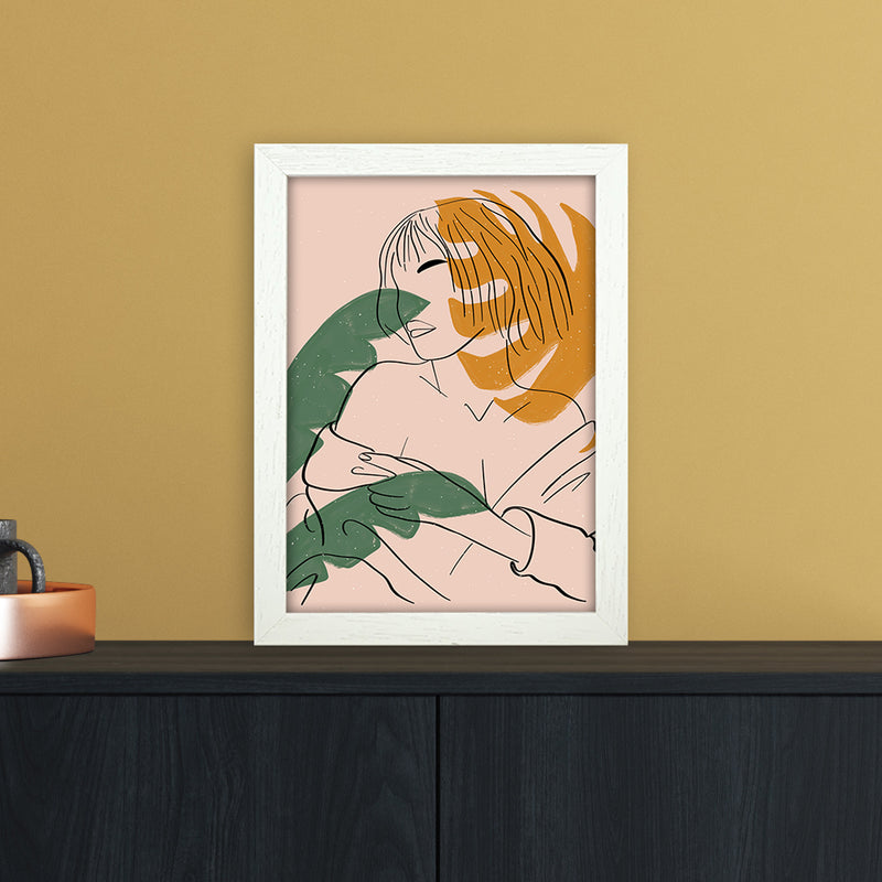 Girl Art Print by Essentially Nomadic A4 Oak Frame