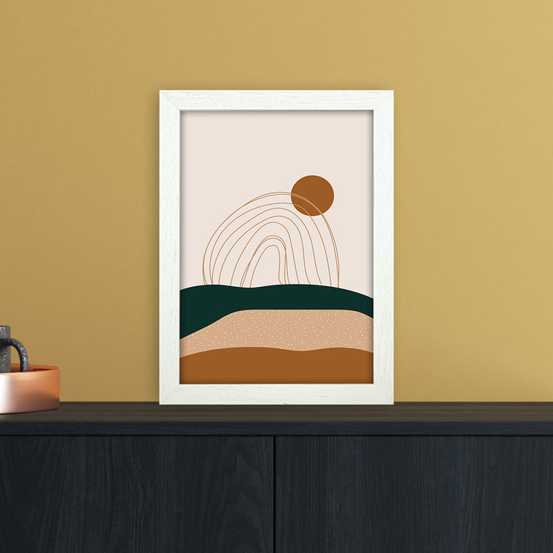 Abstract Rainbow Landscape Art Print by Essentially Nomadic A4 Oak Frame