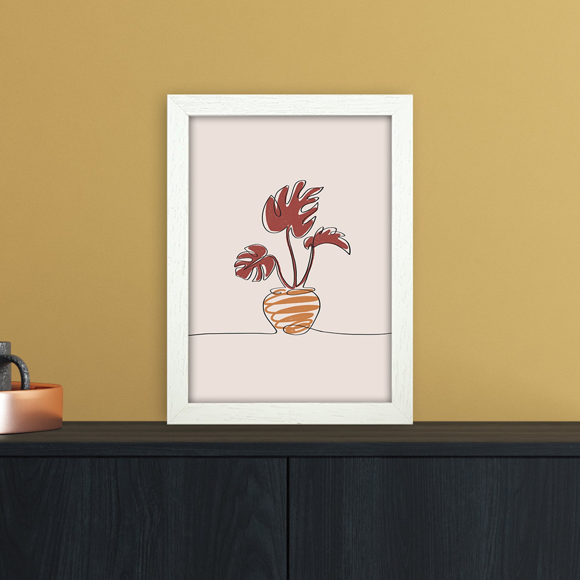 Monstera Art Print by Essentially Nomadic A4 Oak Frame