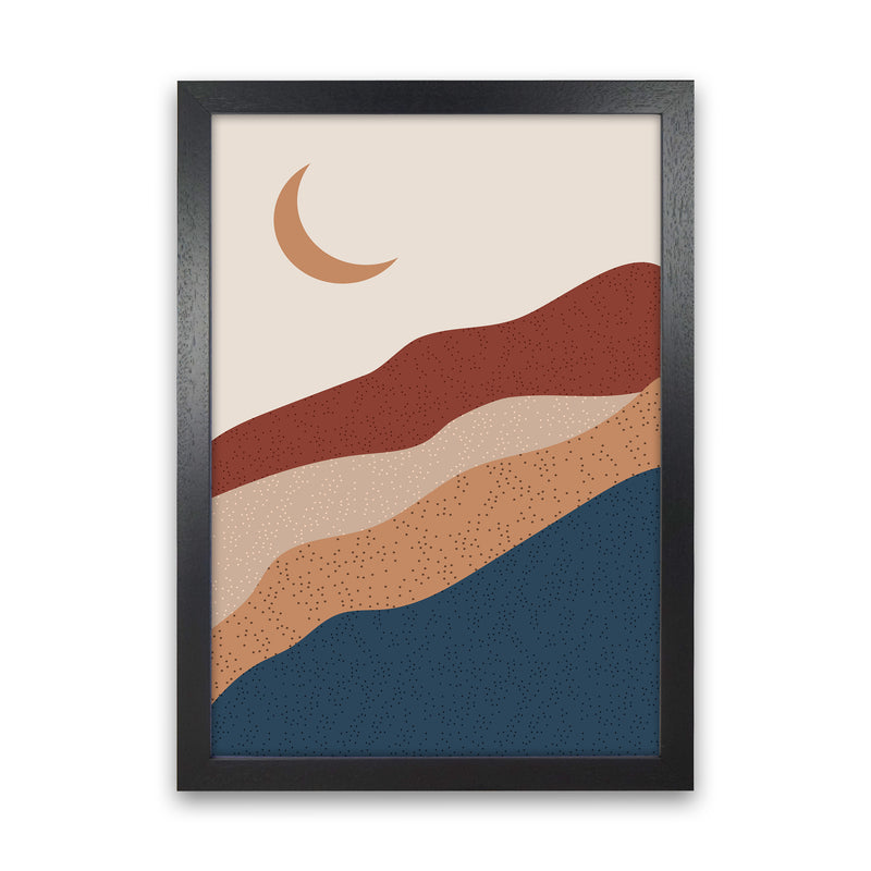 Moon Mountain Art Print by Essentially Nomadic Black Grain