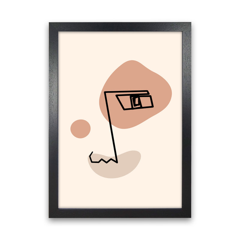Absract 1 Face Line Art Art Print by Essentially Nomadic Black Grain