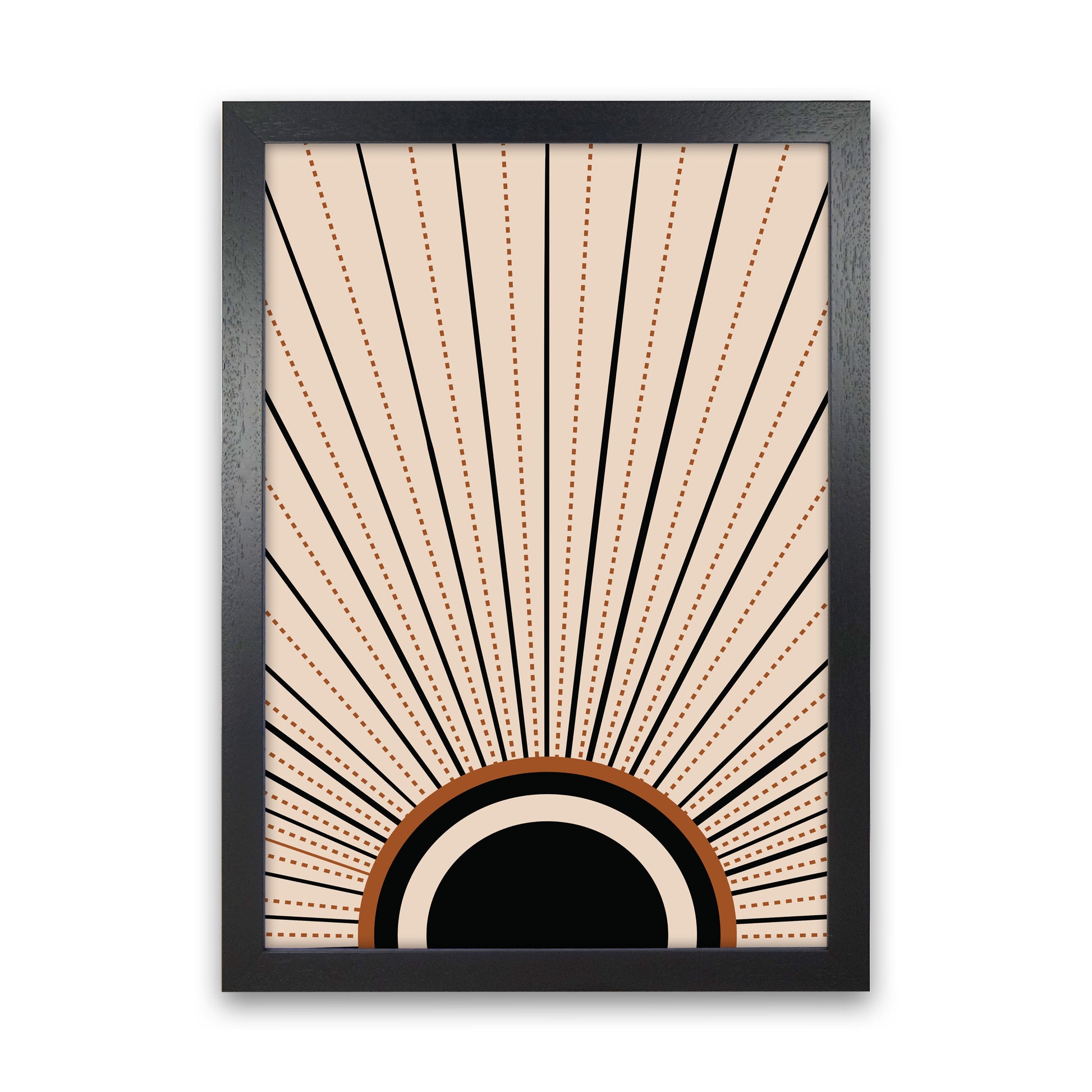 Boho Sunrise 2 Art Print by Essentially Nomadic Black Grain