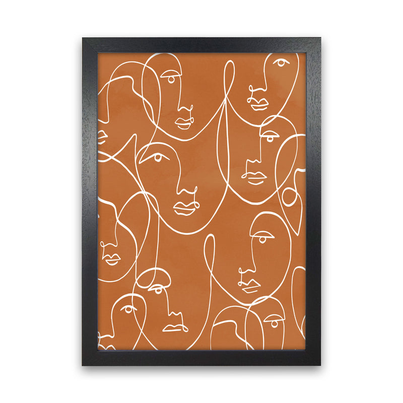 Face Line Art Art Print by Essentially Nomadic Black Grain