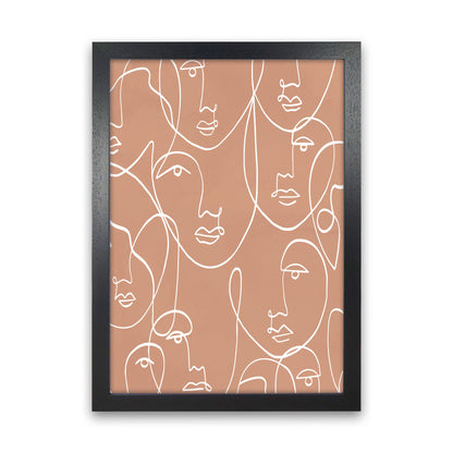 Face Beige Line Art Art Print by Essentially Nomadic Black Grain