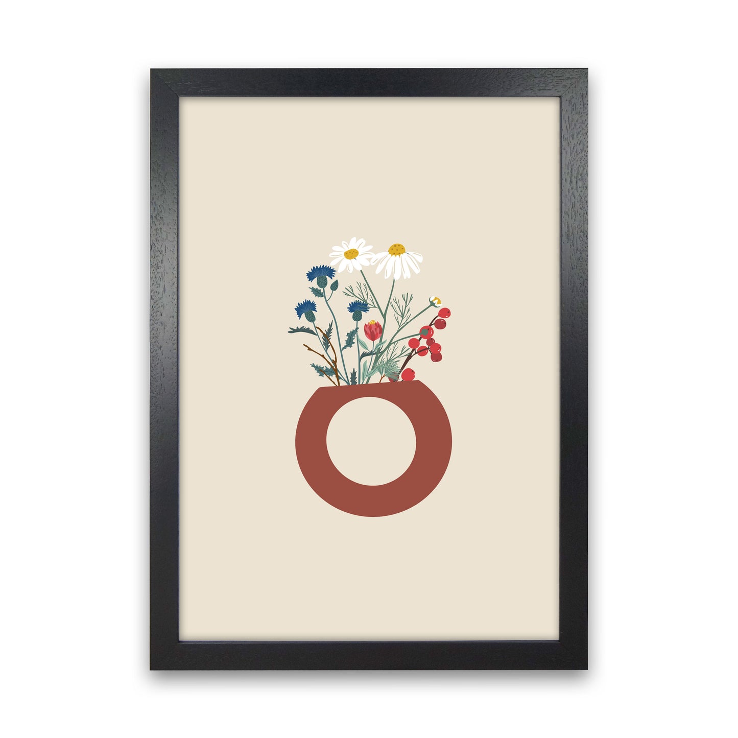 Vase With Flowers Art Print by Essentially Nomadic Black Grain