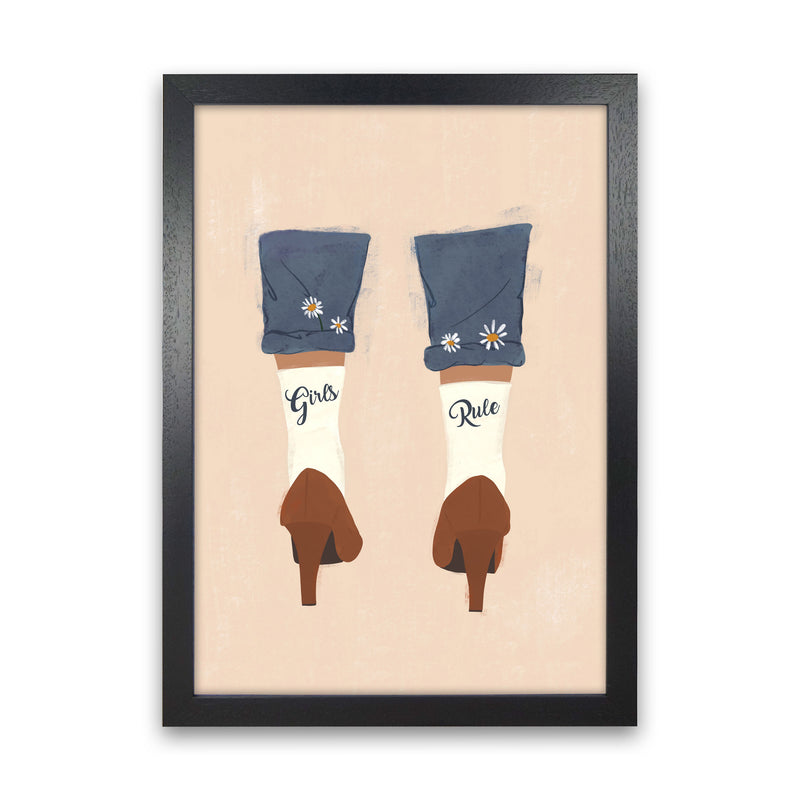 Girls Rule Art Print by Essentially Nomadic Black Grain