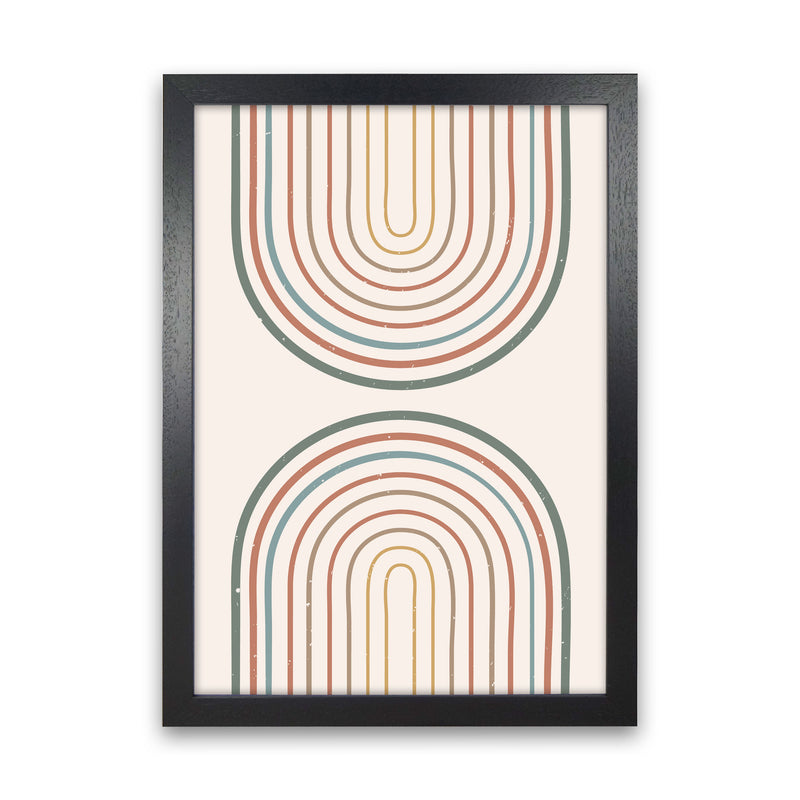 Mid Century Rainbow Art Print by Essentially Nomadic Black Grain