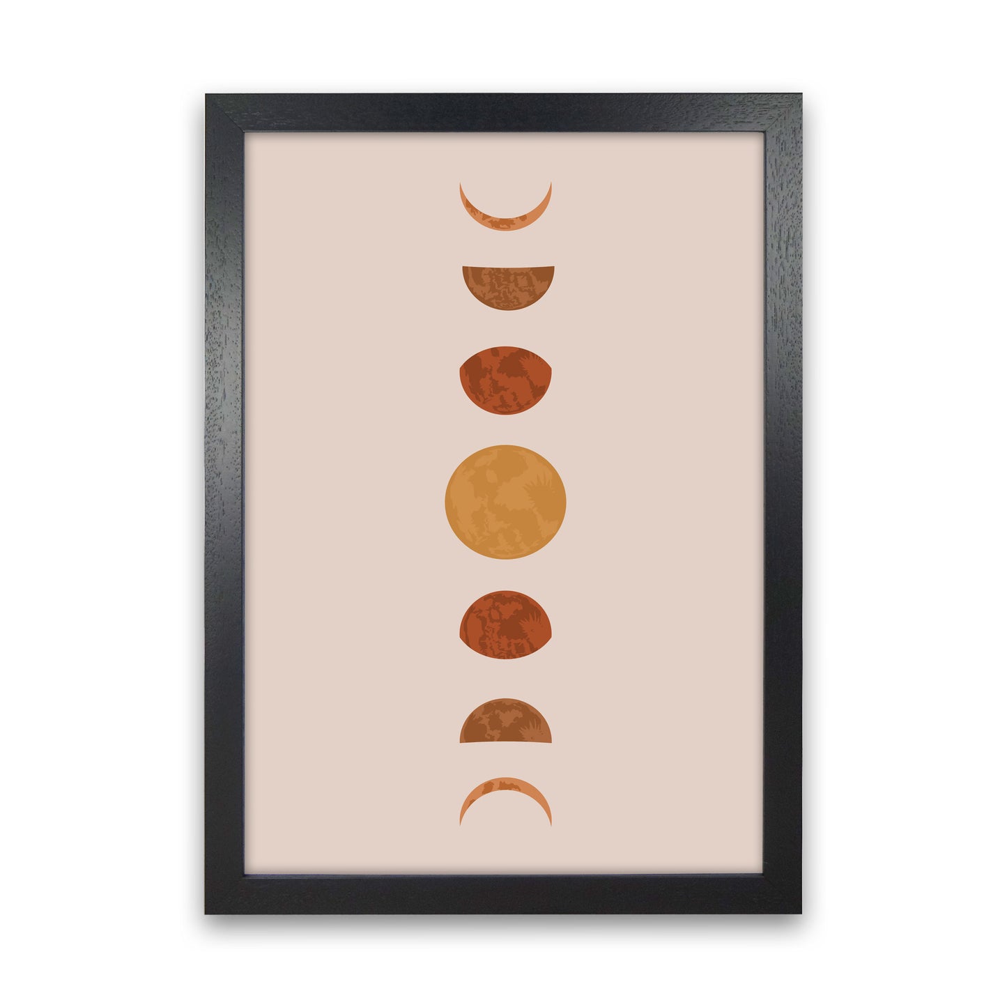 Moon  Phase Art Print by Essentially Nomadic Black Grain