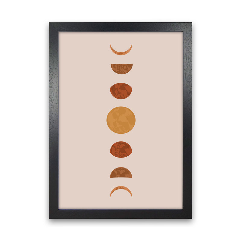 Moon  Phase Art Print by Essentially Nomadic Black Grain