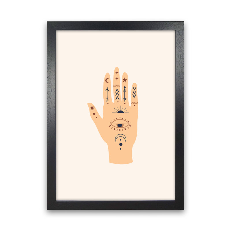 Mystical Celestial Palm Art Print by Essentially Nomadic Black Grain