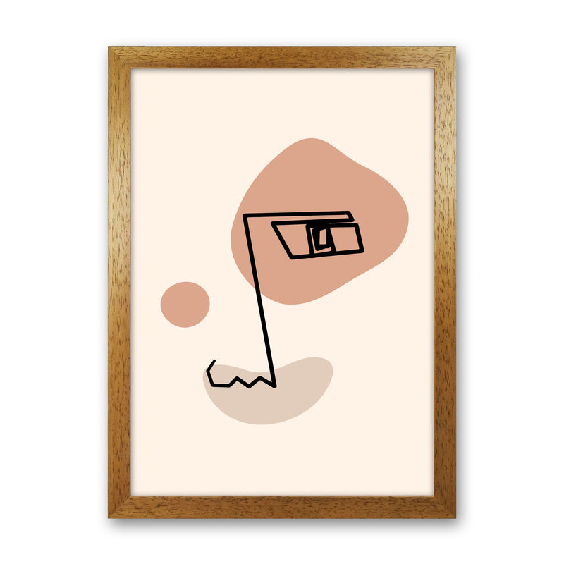 Absract 1 Face Line Art Art Print by Essentially Nomadic Oak Grain