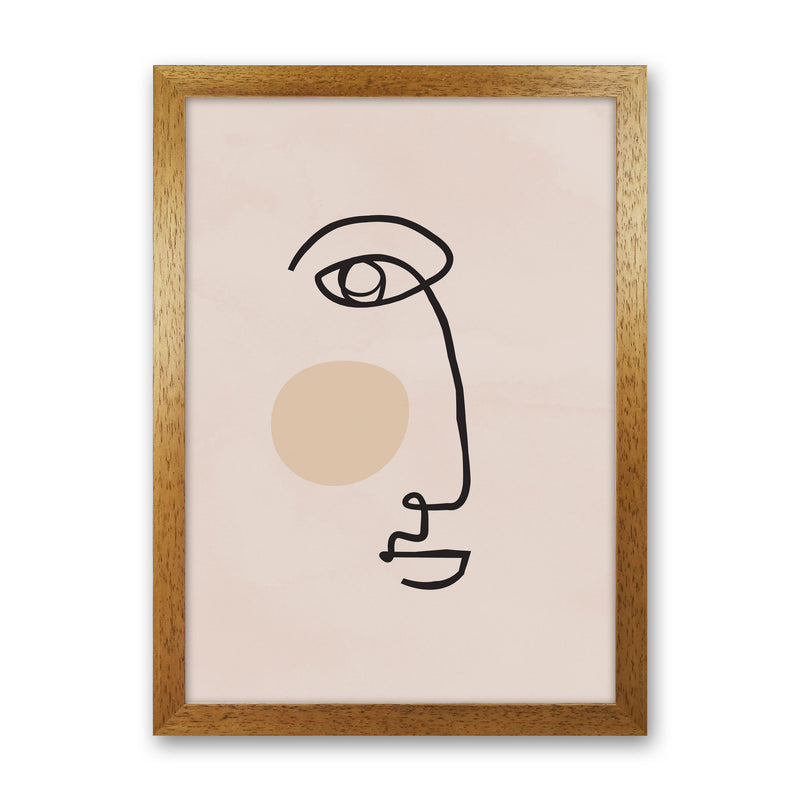 Absract 2 Face Line Art Art Print by Essentially Nomadic Oak Grain