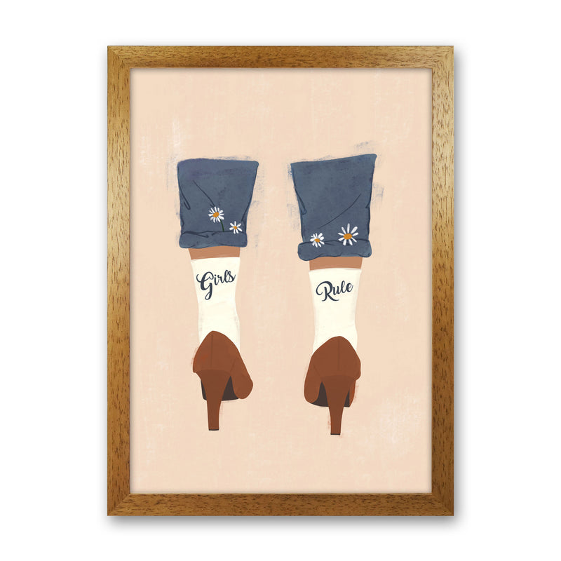 Girls Rule Art Print by Essentially Nomadic Oak Grain