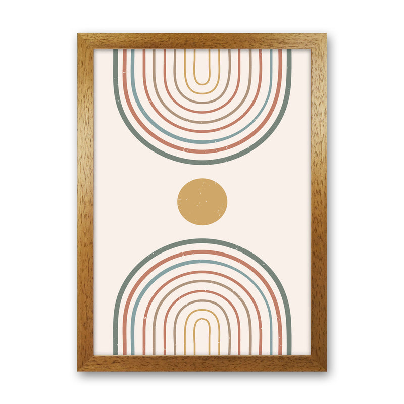 Mid Century Rainbow Sun Art Print by Essentially Nomadic Oak Grain