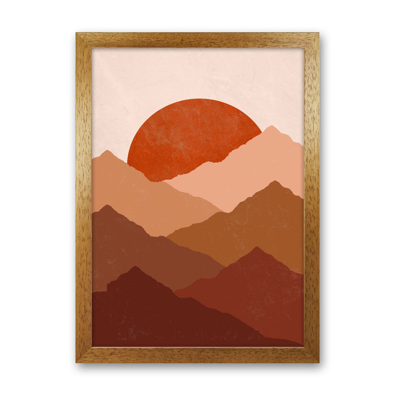 Mountain Sunset Art Print by Essentially Nomadic Oak Grain