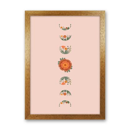 Moon Phases Floral Art Print by Essentially Nomadic Oak Grain