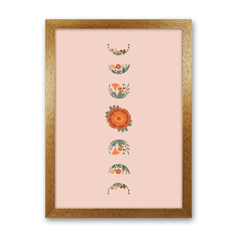 Moon Phases Floral Art Print by Essentially Nomadic Oak Grain