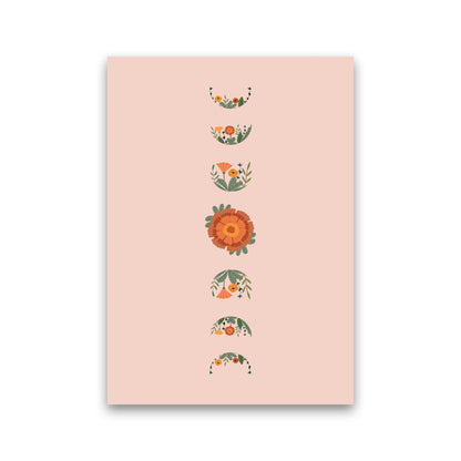 Moon Phases Floral Art Print by Essentially Nomadic Print Only