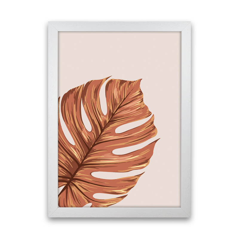 Monstera Leaf Teracotta Art Print by Essentially Nomadic White Grain