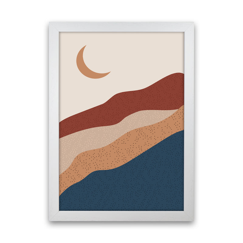 Moon Mountain Art Print by Essentially Nomadic White Grain