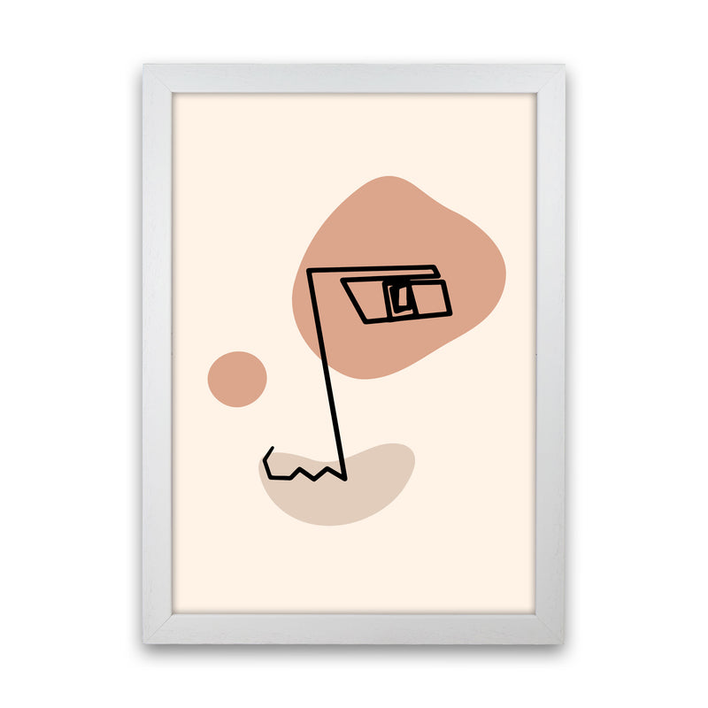 Absract 1 Face Line Art Art Print by Essentially Nomadic White Grain