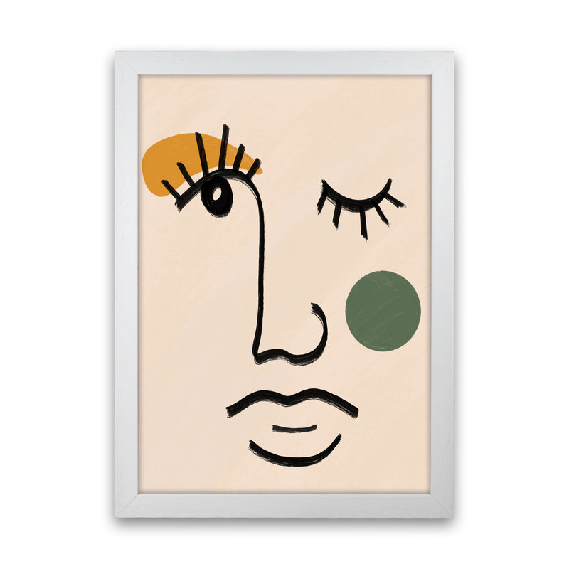 Absract 3 Face Line Art Art Print by Essentially Nomadic White Grain