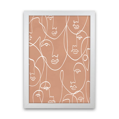 Face Beige Line Art Art Print by Essentially Nomadic White Grain